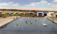 Antique linen post card of the Cliffwood Beach Pool