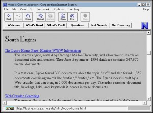 Netscape Search Engine Options