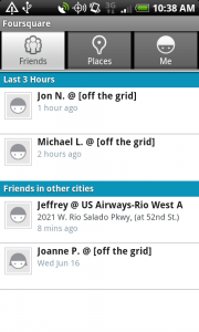 Foursquare's Android App - Friend Screen