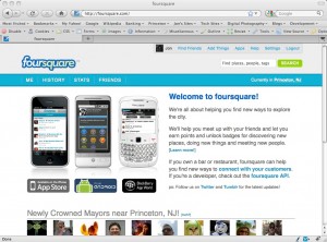 Foursquare's home page