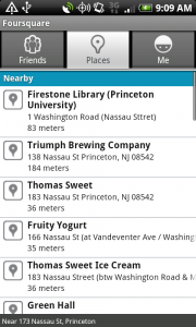 Foursquare's Android App - Places Screen