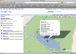 Google Map created by My Tracks Android App